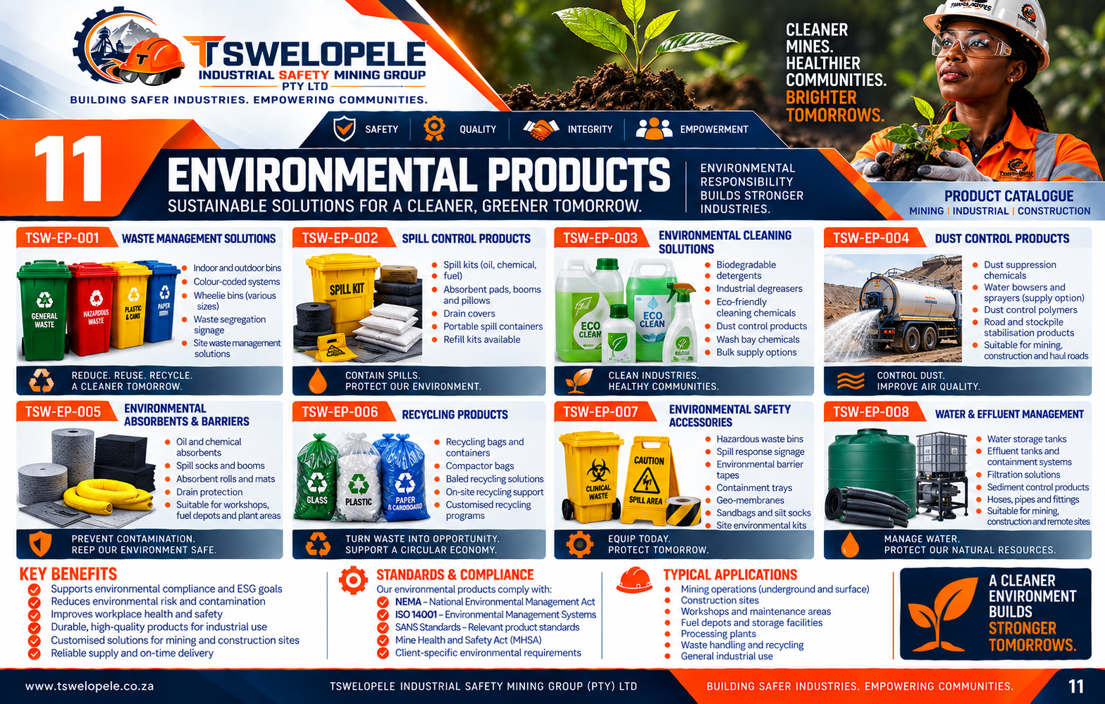 Environmental Products catalogue page
