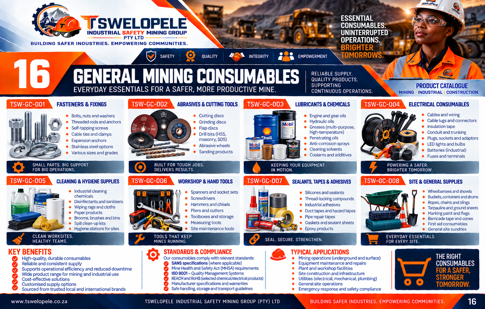 General Mining Consumables catalogue page